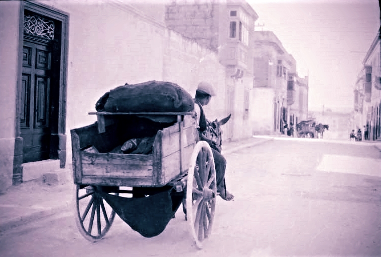 Mule cart on Malta, 1933